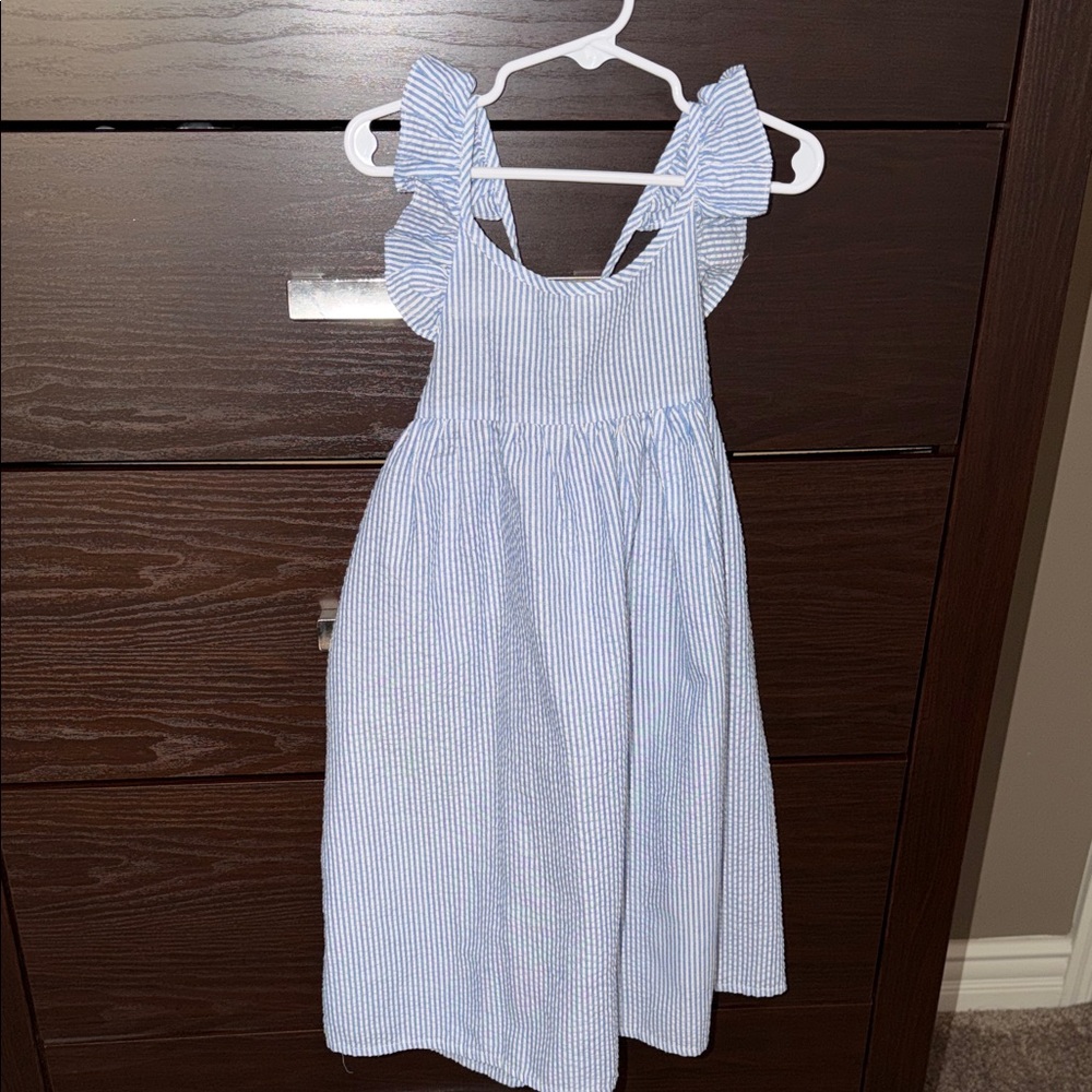 Adorable Blue Striped Kids Dress
